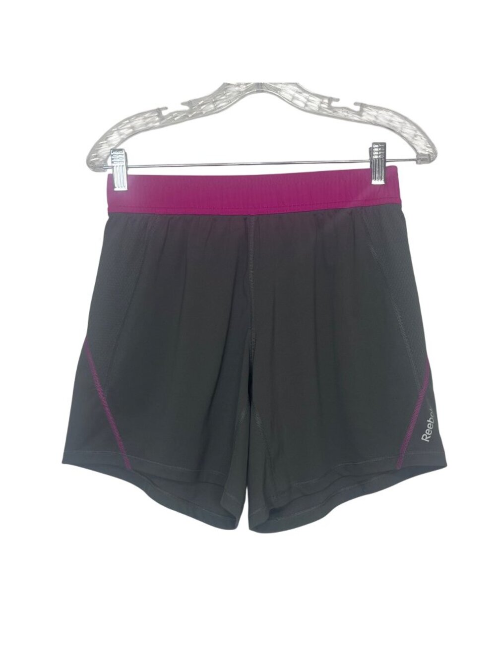 Reebok Athletic Shorts Womens Small Gray Pink Running Workout